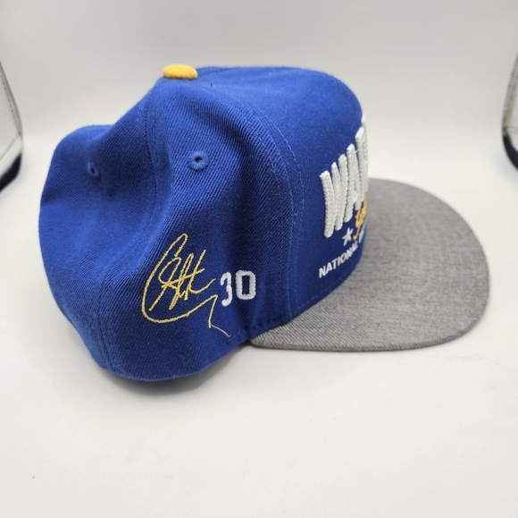 Adidas NBA Golden State Warriors Blue & Gold Embroidered Mens Snapback Hat Curry - Picture 4 of 5